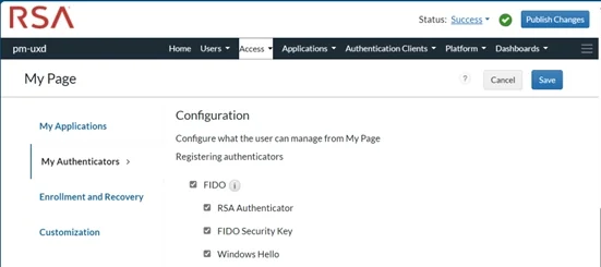 RSA My Page Mobile Passkey Registration