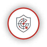 An icon representing the cybersecurity benefits that RSA delivers to its customers and the way that RSA solutions protect against the most frequent and highest-impact cyberattacks.